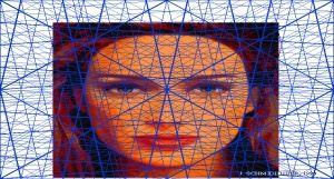 Resim: Schmidhuber'ın 1998'deki bir makalesi için hazırladığı ve matematiksel oranlar ile ortaya çıkartılan bilgisayarda oluşturulmuş bir insan yüzü. Da Vinci veya Dürer gibi sanatçılar da eserlerinde benzeri şekilde oranlar kullanıyorlardı.